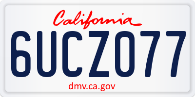 CA license plate 6UCZ077