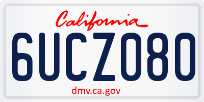 CA license plate 6UCZ080