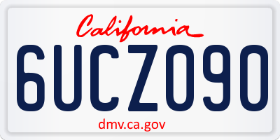 CA license plate 6UCZ090