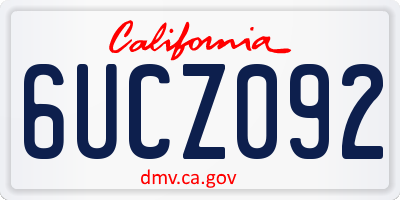 CA license plate 6UCZ092