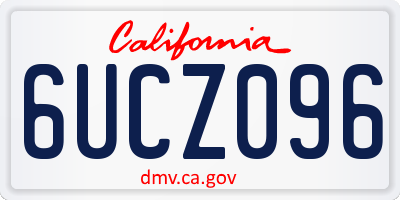 CA license plate 6UCZ096