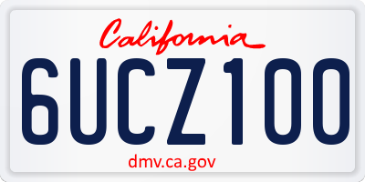 CA license plate 6UCZ100