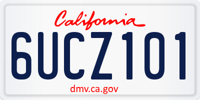 CA license plate 6UCZ101