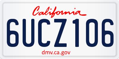 CA license plate 6UCZ106