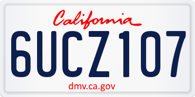 CA license plate 6UCZ107
