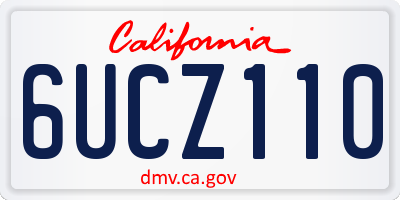 CA license plate 6UCZ110