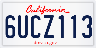 CA license plate 6UCZ113
