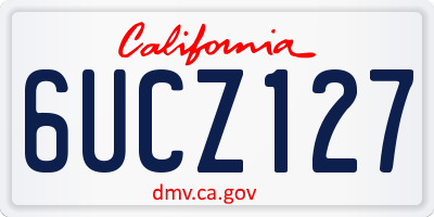 CA license plate 6UCZ127