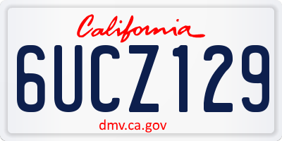 CA license plate 6UCZ129