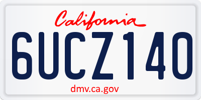 CA license plate 6UCZ140