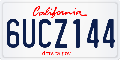 CA license plate 6UCZ144