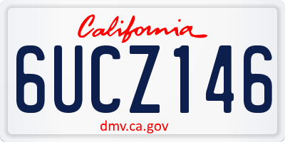 CA license plate 6UCZ146