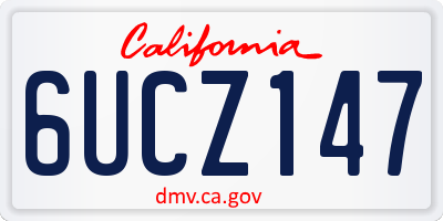 CA license plate 6UCZ147