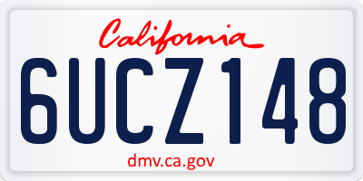CA license plate 6UCZ148