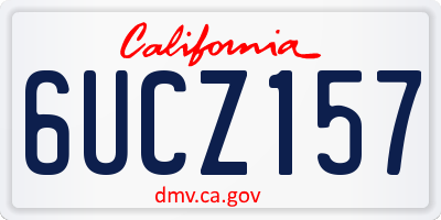 CA license plate 6UCZ157