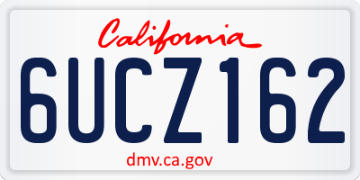 CA license plate 6UCZ162