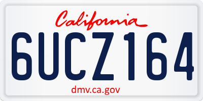 CA license plate 6UCZ164