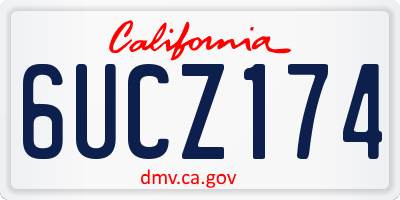 CA license plate 6UCZ174