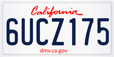 CA license plate 6UCZ175