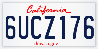 CA license plate 6UCZ176