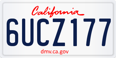 CA license plate 6UCZ177