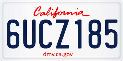 CA license plate 6UCZ185