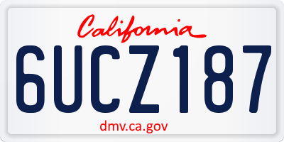 CA license plate 6UCZ187