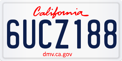 CA license plate 6UCZ188