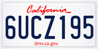 CA license plate 6UCZ195