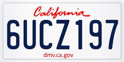 CA license plate 6UCZ197