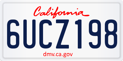 CA license plate 6UCZ198