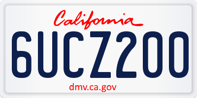 CA license plate 6UCZ200