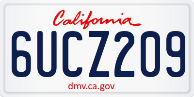 CA license plate 6UCZ209