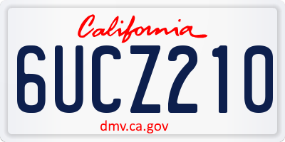 CA license plate 6UCZ210