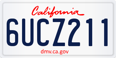CA license plate 6UCZ211