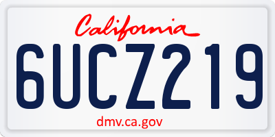 CA license plate 6UCZ219