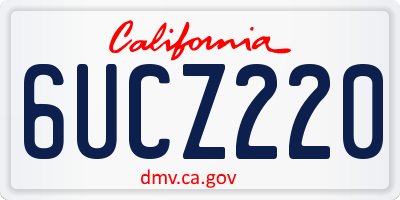 CA license plate 6UCZ220
