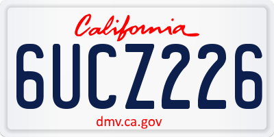 CA license plate 6UCZ226