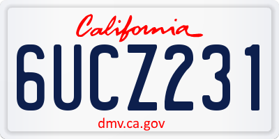 CA license plate 6UCZ231