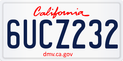 CA license plate 6UCZ232