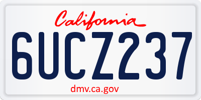 CA license plate 6UCZ237