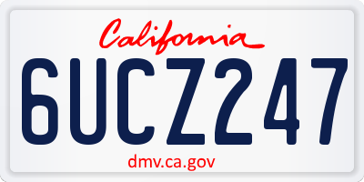 CA license plate 6UCZ247