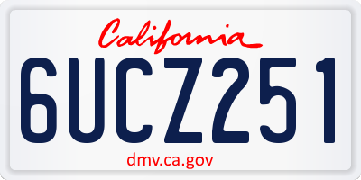 CA license plate 6UCZ251