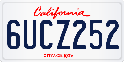 CA license plate 6UCZ252