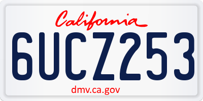 CA license plate 6UCZ253