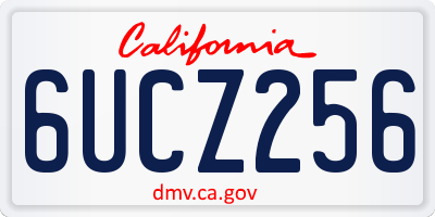 CA license plate 6UCZ256