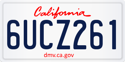 CA license plate 6UCZ261