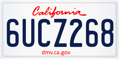 CA license plate 6UCZ268