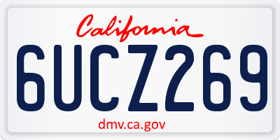 CA license plate 6UCZ269