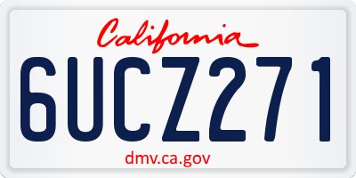 CA license plate 6UCZ271